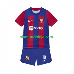 Camisola FC Barcelona Ansu Fati 10 Criança Equipamento Primeiro 2023-2024 Manga Curta